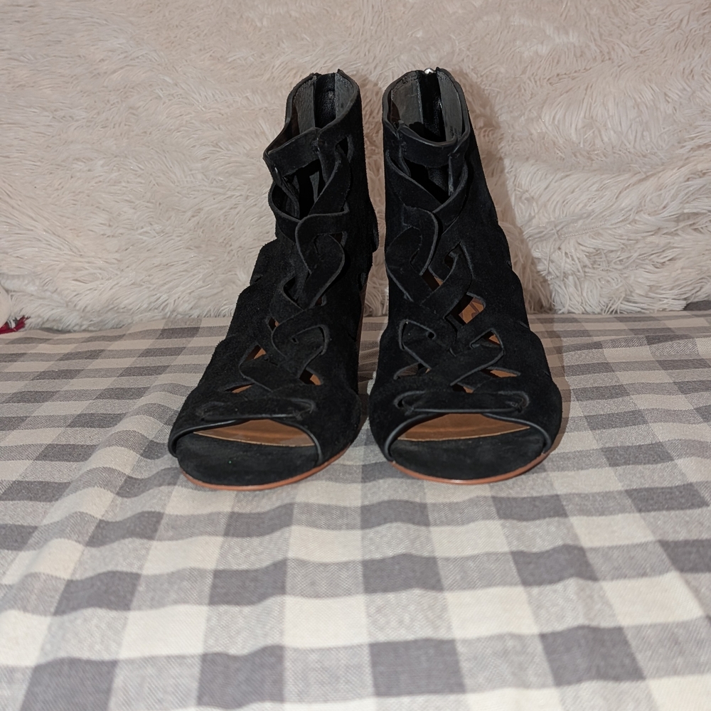 Zodiac Black Suede Heeled Boots - Picture 2 of 6